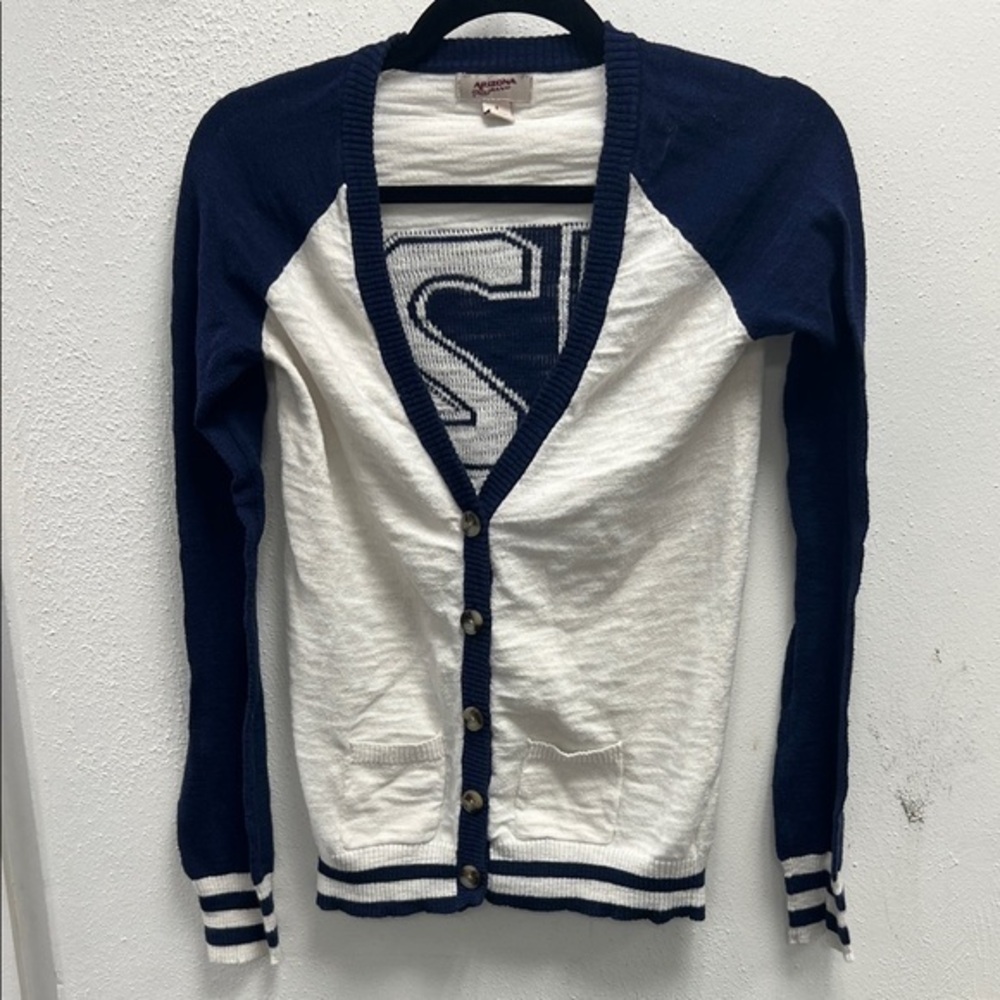 Arizona Jean Company Navy and White Cardigan
